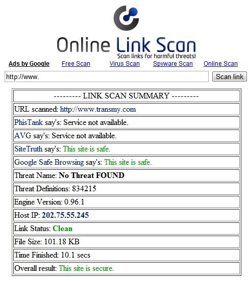 online link scan
